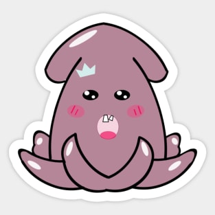 kawaii purple baby squid Sticker